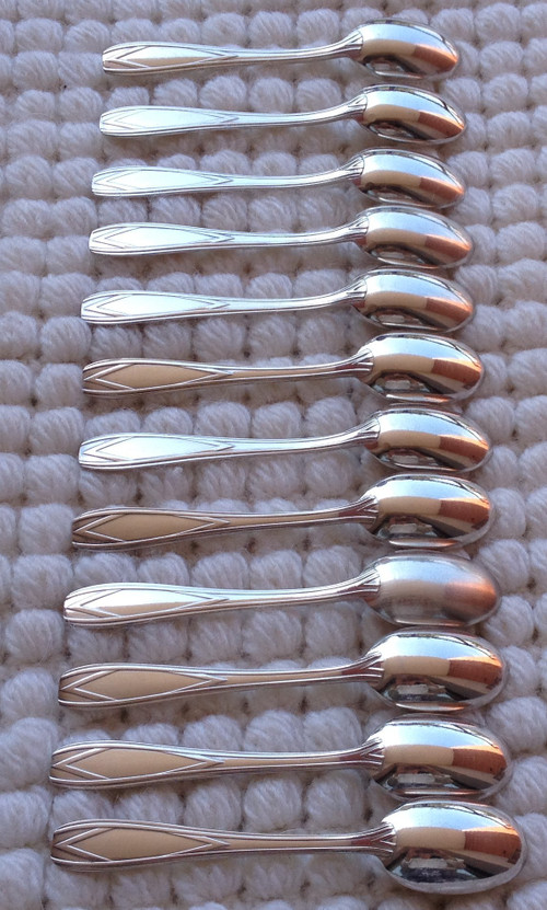 12 teaspoons/mocha in silver metal silversmith S.F.A.M