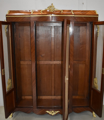 Bookcase in Blond Mahogany and Violet Wood, Louis XV taste - Late 19th century