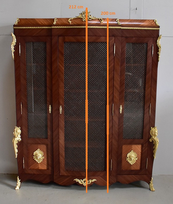 Bookcase in Blond Mahogany and Violet Wood, Louis XV taste - Late 19th century