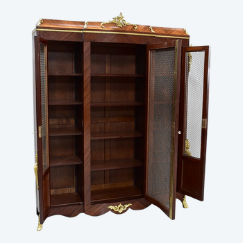 Bookcase in Blond Mahogany and Violet Wood, Louis XV taste - Late 19th century