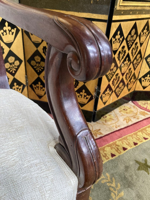 Restoration Period Mahogany Armchair