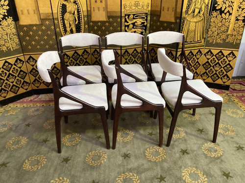 6 Mahogany 70's Chairs