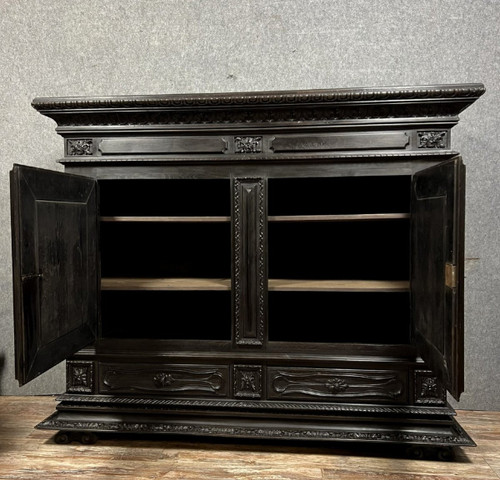 sideboard or valet cabinet in blackened wood Renaissance style circa 1850