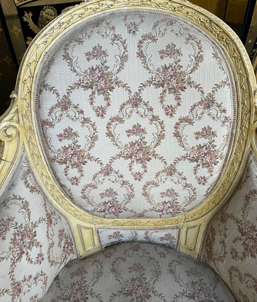 Pair of Louis XVI style bergere armchairs