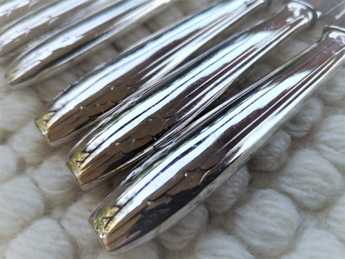 12 dessert/dessert knives silver metal handle goldsmith APOLLO