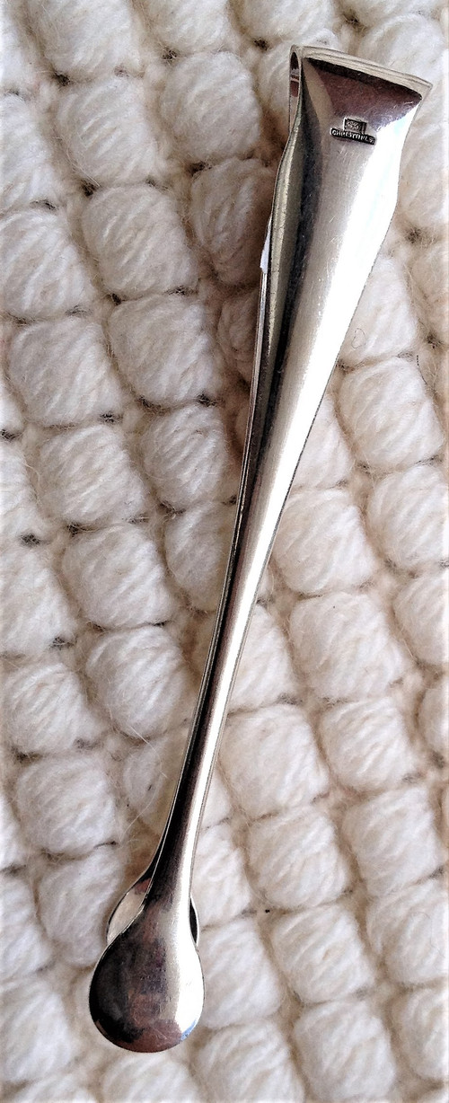 Silver metal sugar tongs model Fidelio orfèvrerie Christofle