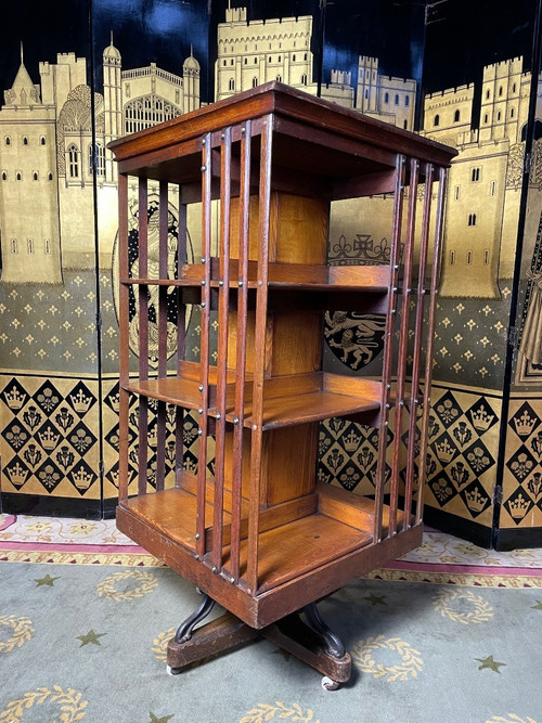 Revolving Oak Bookcase 1900