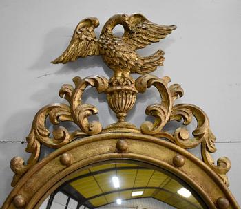 Old-fashioned Golden Wood Witch Mirror - Late 19th Century