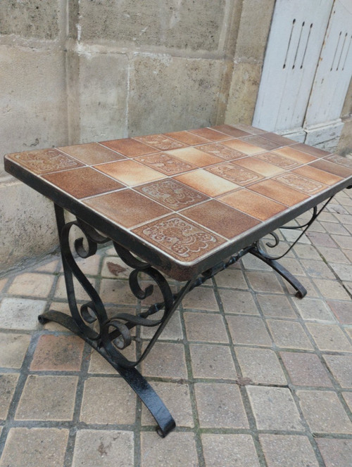 Rectangular Coffee Table - Roger Capron - Wrought Iron - Vallauris - c. 1960