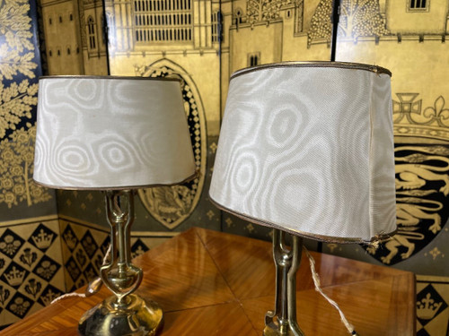 Pair Of Brass Table Lamps