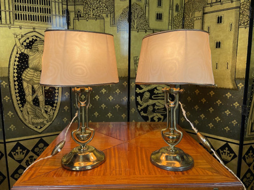 Pair Of Brass Table Lamps