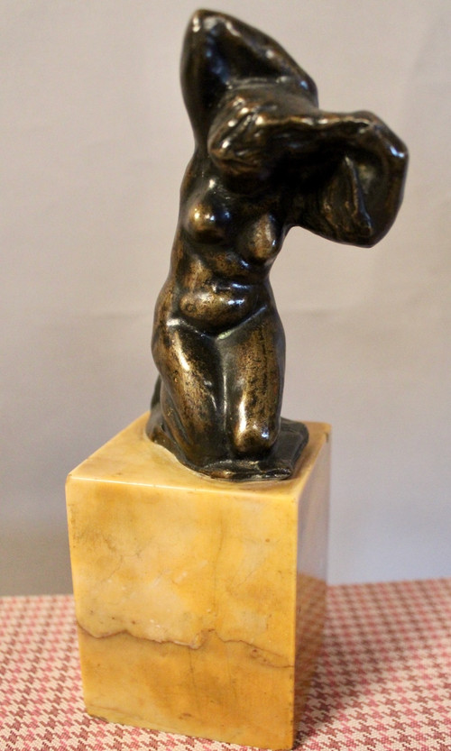 Bronze By Léon Ernest Drivier "Bather Tying Her Hair"