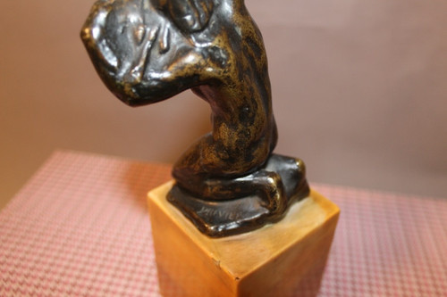 Bronze By Léon Ernest Drivier "Bather Tying Her Hair"