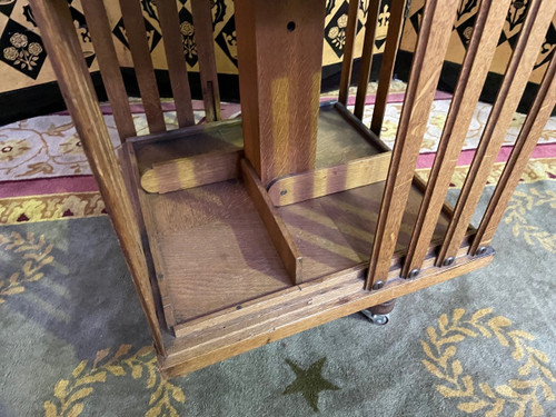 Revolving Bookcase In Solid Oak 1900