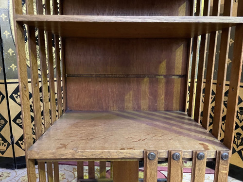 Revolving Bookcase In Solid Oak 1900