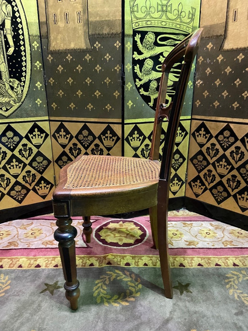 Suite De 4 Chaises Cannées Napoléon III