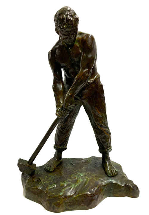 Victor Demanet Art Deco Bronze "the Hammerer"