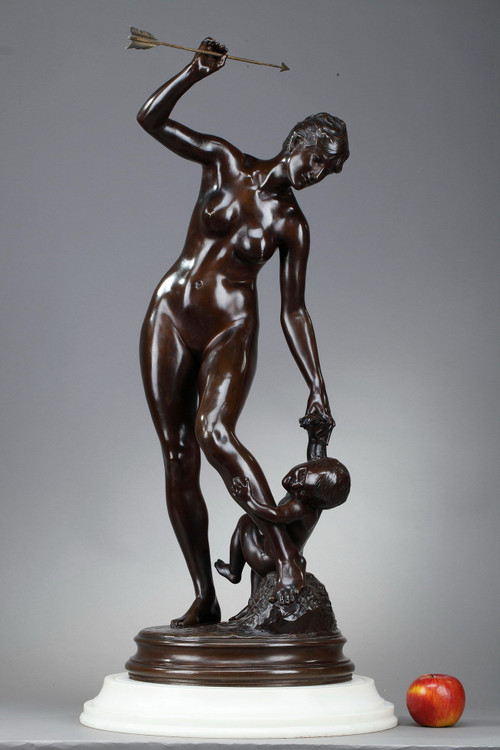 Bronzeskulptur „Venus und Liebe“