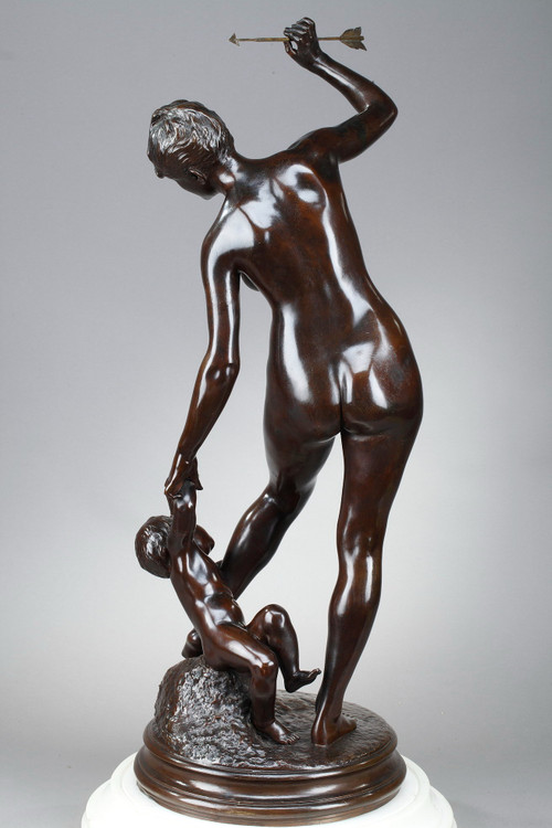 Bronzeskulptur „Venus und Liebe“