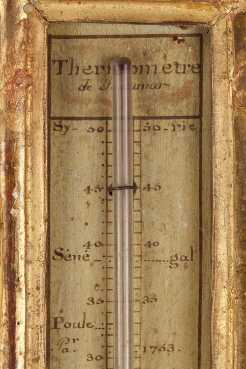 Louis XV period rocaille barometer-thermometer