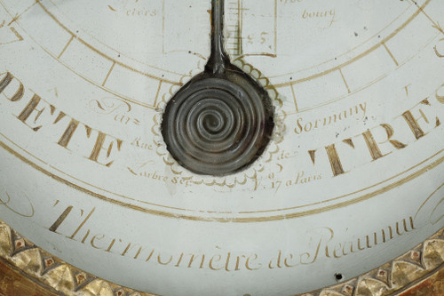 Réaumur Barometer-Thermometer aus vergoldetem Holz, Louis XVI-Zeit