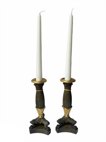 Pair of restoration period candlesticks circa 1840