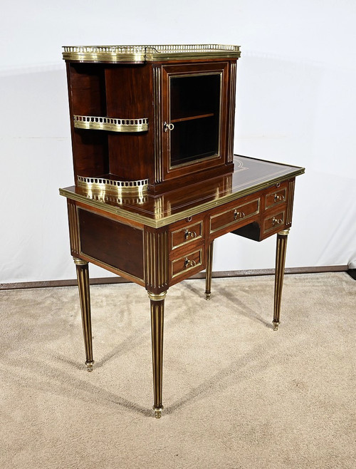 Small Mahogany Showcase Desk, Louis XVI style – Mid-19th century