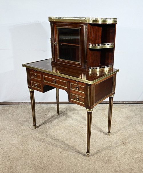 Small Mahogany Showcase Desk, Louis XVI style – Mid-19th century