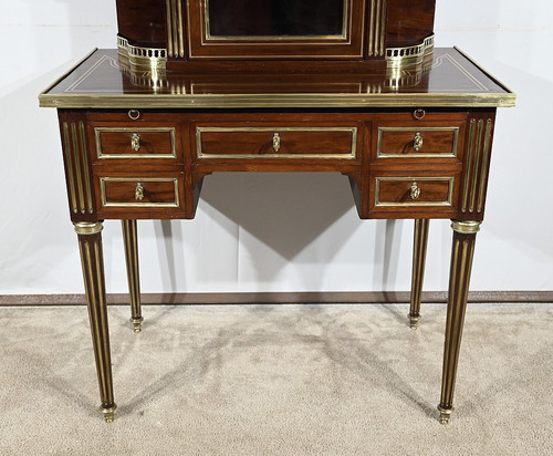 Small Mahogany Showcase Desk, Louis XVI style – Mid-19th century