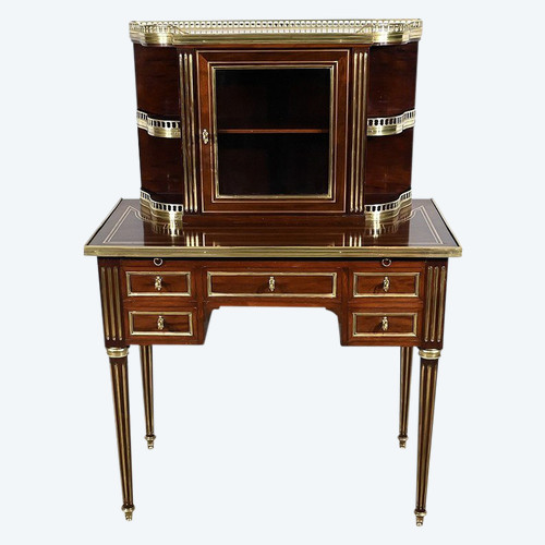 Small Mahogany Showcase Desk, Louis XVI style – Mid-19th century