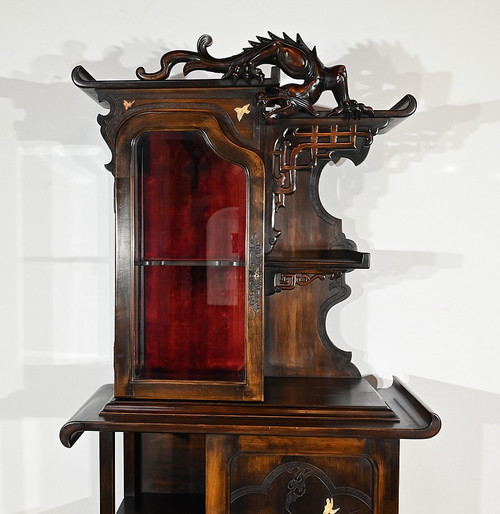 Asian cabinet in stained beech, Viardot taste – Late 19th century