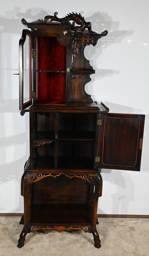 Asian cabinet in stained beech, Viardot taste – Late 19th century