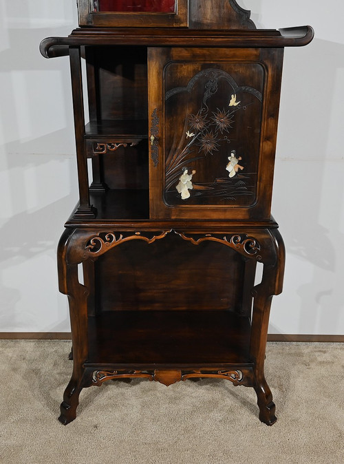 Asian cabinet in stained beech, Viardot taste – Late 19th century