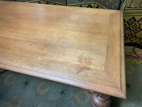 Louis XIII Style Oak Flat Desk - Renaissance