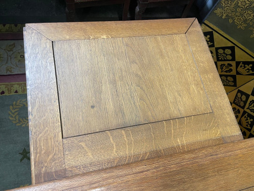 Louis XIII Style Oak Flat Desk - Renaissance