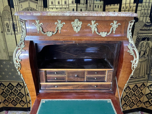 Louis XV Style Marquetry Secretary