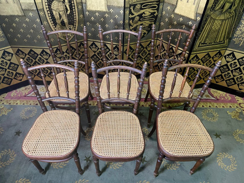 Suite Of 6 Fischel Cane Bistro Chairs