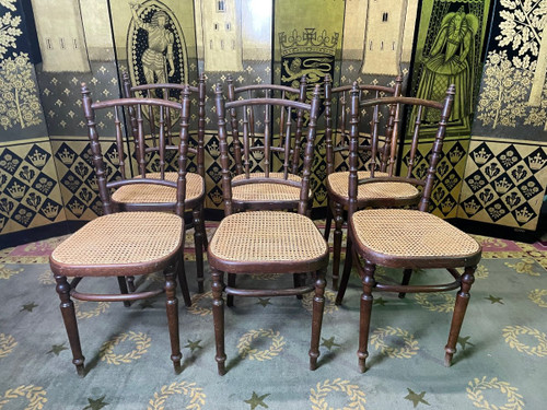 Suite Of 6 Fischel Cane Bistro Chairs