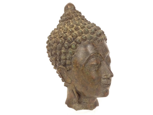 Scultura in bronzo Statua buddista Testa di Buddha Tailandia XVII XVIII