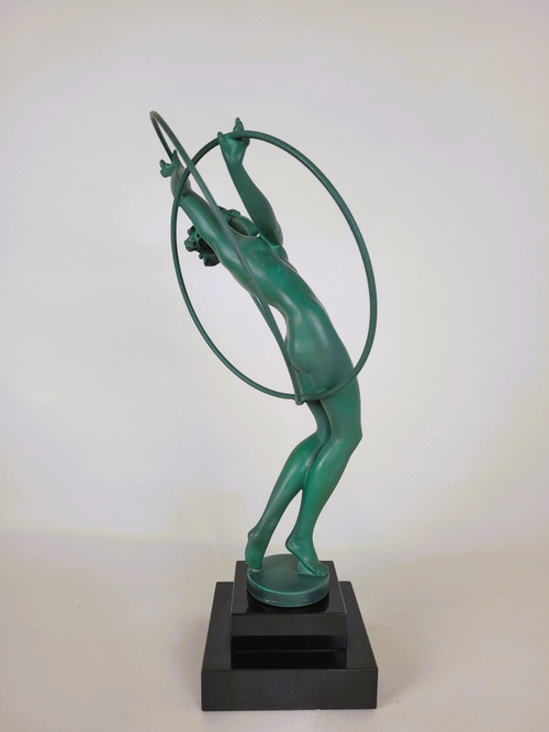 Fayral And Max Le Verrier, Illusion, Signed Sculpture, Art Deco, 20th Century