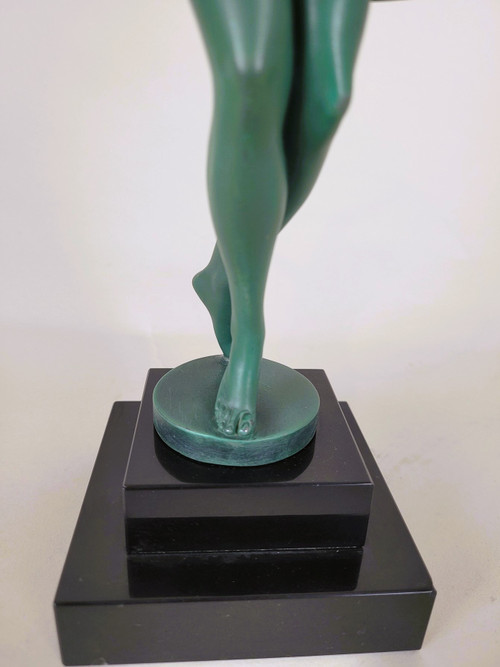 Fayral And Max Le Verrier, Illusion, Signed Sculpture, Art Deco, 20th Century