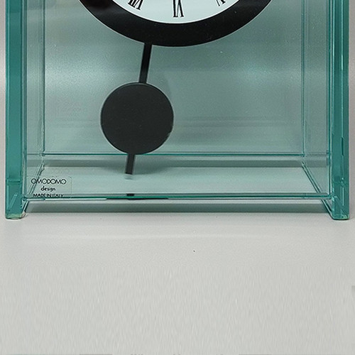 1970s Astonishing Pendulum Clock by Omodomo in Crystal. Made in Italy