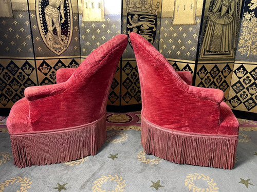 Pair De Fauteuils Crapauds Napoléon III