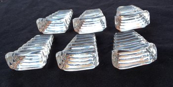 Rare 6 bamboo Baccarat crystal plates wedge