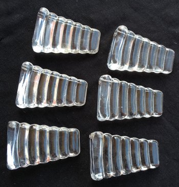 Rare 6 bamboo Baccarat crystal plates wedge