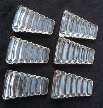 Rare 6 bamboo Baccarat crystal plates wedge