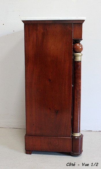 Cuban Mahogany veneer bedside table, Empire period - 1st part, 19th century