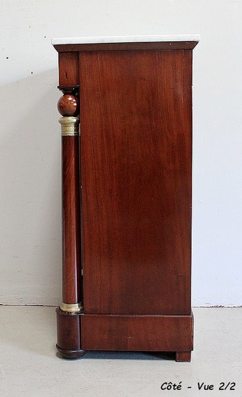 Cuban Mahogany veneer bedside table, Empire period - 1st part, 19th century