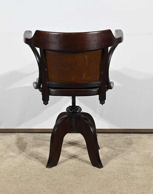 Swivel Office Armchair, in Stained Beech – 1940