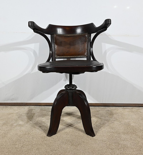 Swivel Office Armchair, in Stained Beech – 1940